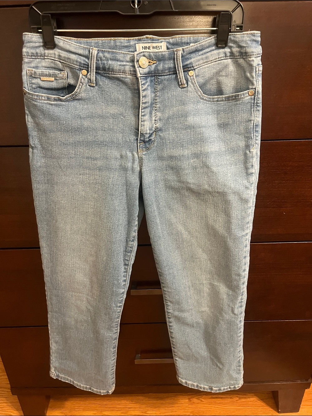 Nine West Light Blue Cropped Straight Jeans